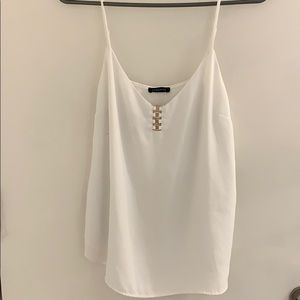 White with gold tank top